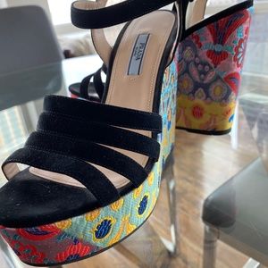 Prada new never worn wedge 5.5 inch sandals